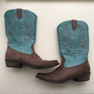 COPY - Coconuts by Matisse Turquoise & Brown Cowboy Boots